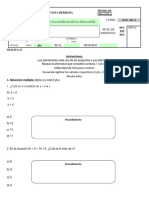 Prueba de Lenguaje Algebraico