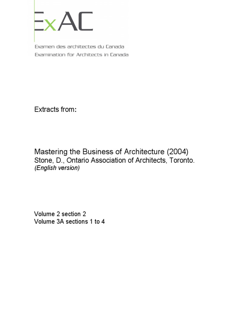Mastering The Business of Architecture | PDF | Construction Bidding ...