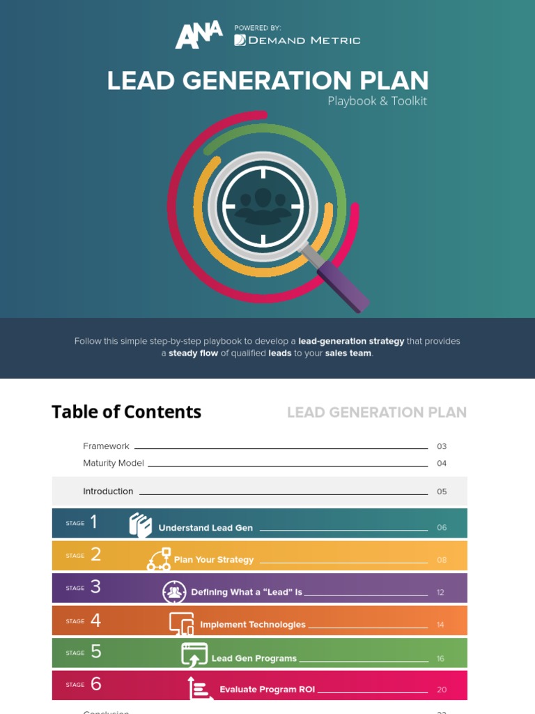 ANA Lead Generation Playbook | PDF | Return On Investment | Sales