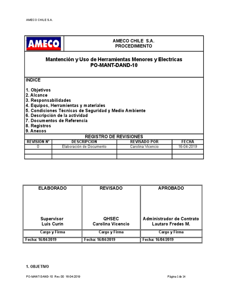 Uso Seguro de Herramientas en AMECO | PDF | Electricidad | Bienes ...