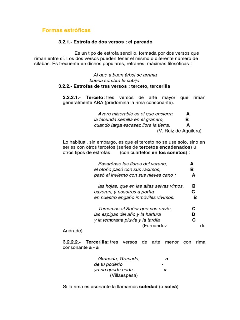 Tipos de Estrofas y sus Estructuras | PDF | Rima | Poesía