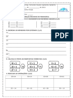 Avaliacao de Matematica 2º Ano 3º BIMESTRE