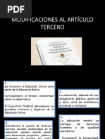 Modificaciones Al Artículo Tercero