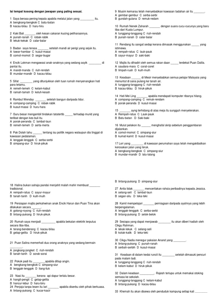 Latihan 1 Kata Ganda Berentak Pdf