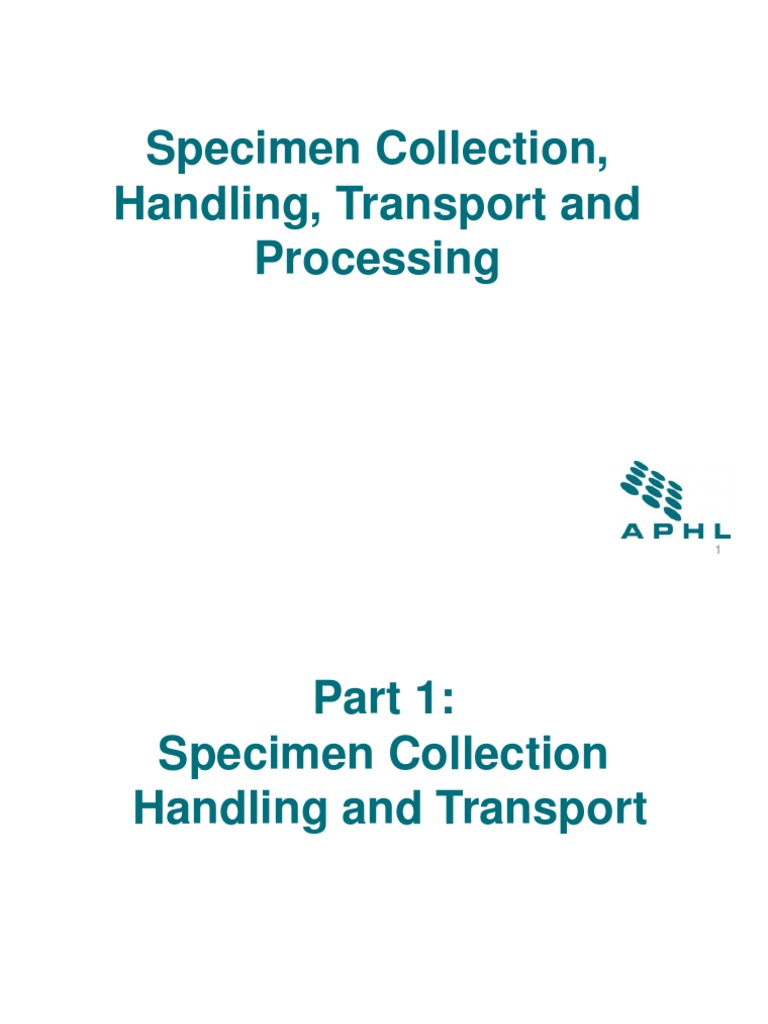 Specimen Collection, Handling, Transport and Processing | PDF ...