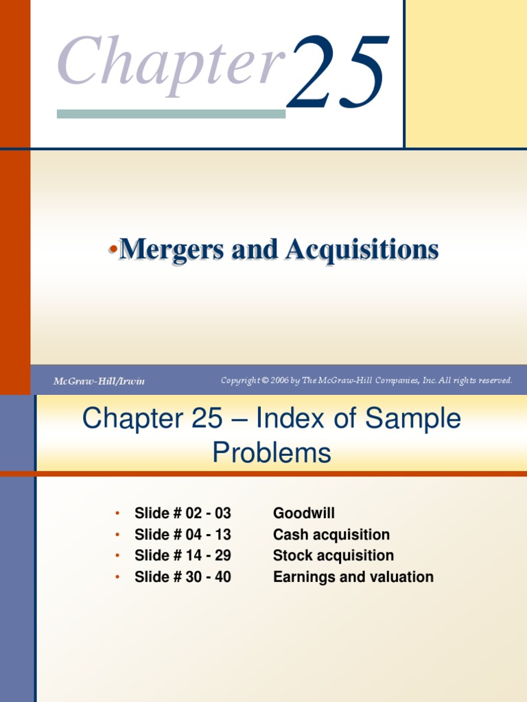 Chapter 25 - Merger & Acquisition | PDF | Mergers And Acquisitions | Stocks