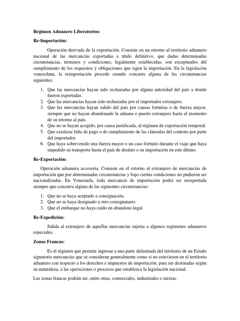 Regímenes Aduaneros Especiales en Venezuela | PDF | aduana | Devengo