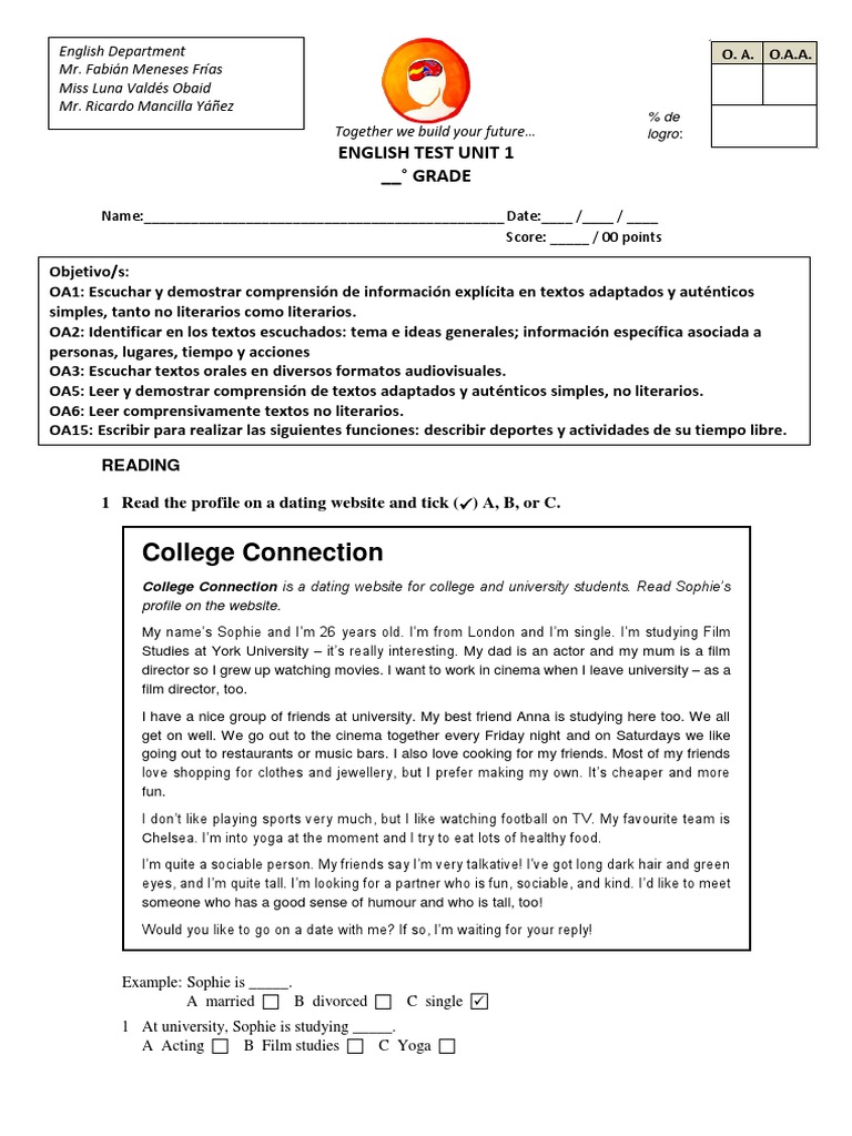 Test Unit 1 TC Starters 2019 | PDF | Career & Growth