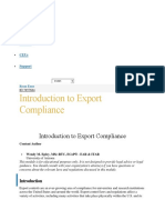 Introduction To Export Compliance