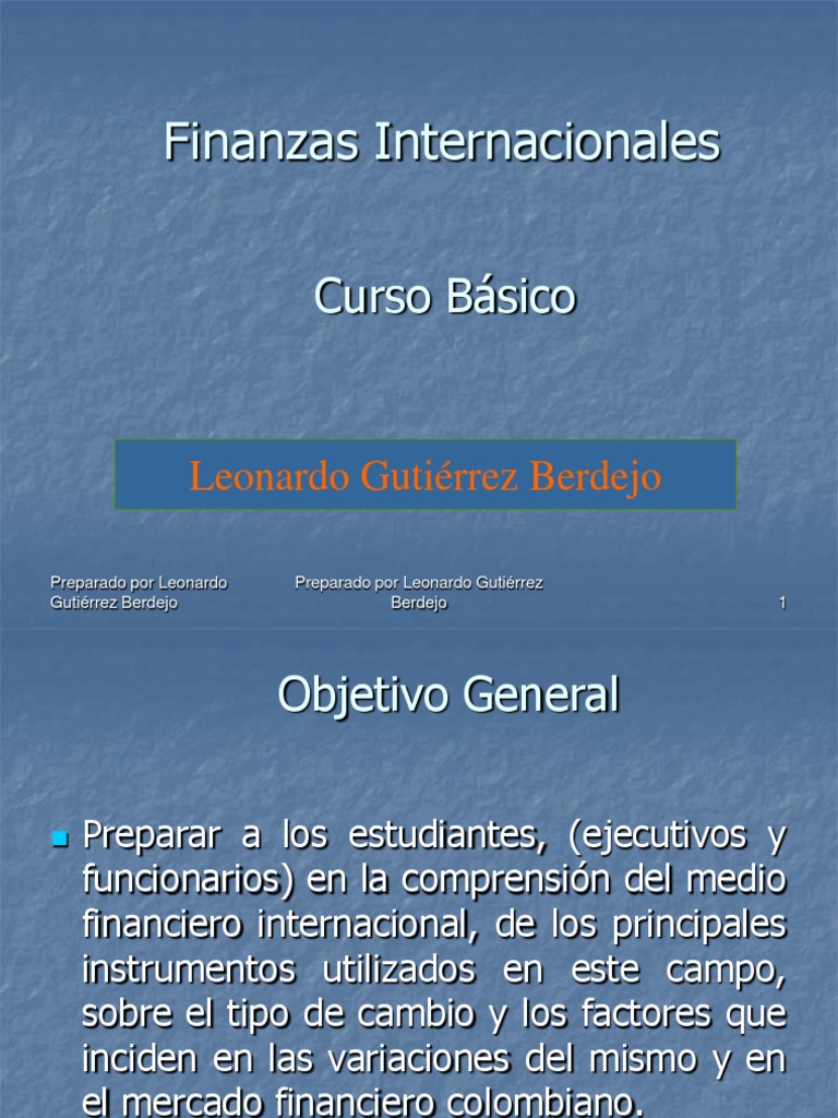 Finanzas Internacionales: Conceptos Clave | PDF | Balance de pagos ...