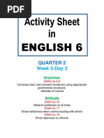 Activity Sheet in English 6: Quarter 2