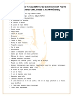 Lista de Equipaje Recomendado Giras PDF