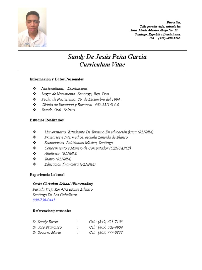 CV de Sandy De Jesús Peña Garcia | PDF