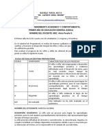 Informe Rendimiento 1er Año EGB