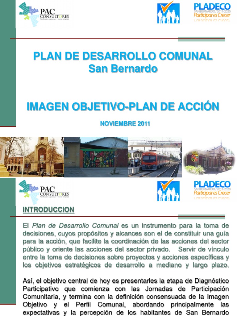 Plan de Desarrollo Comunal San Bernardo | PDF | Alcalde | Planificación