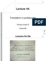 Translation in Prokaryotes: Readings (Chapter 6)