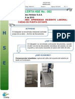 ALERTA HSE No. 003 Lecciones Aprendidas Caida de Puerta Estante