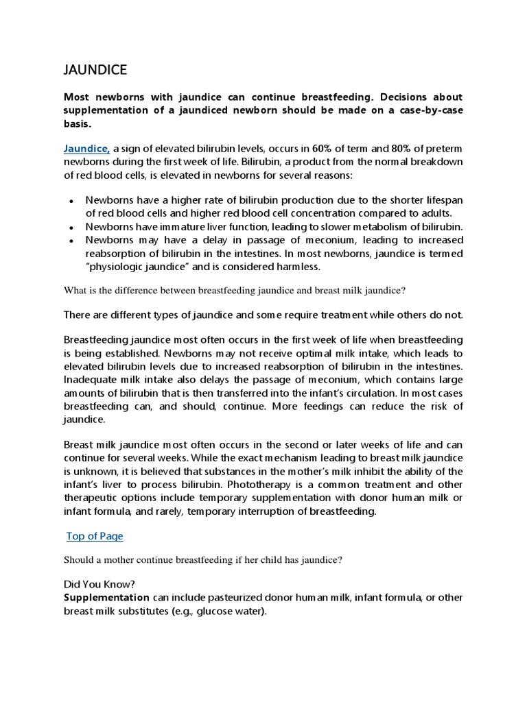 Understanding Jaundice in Breastfed Newborns Types, Causes, and