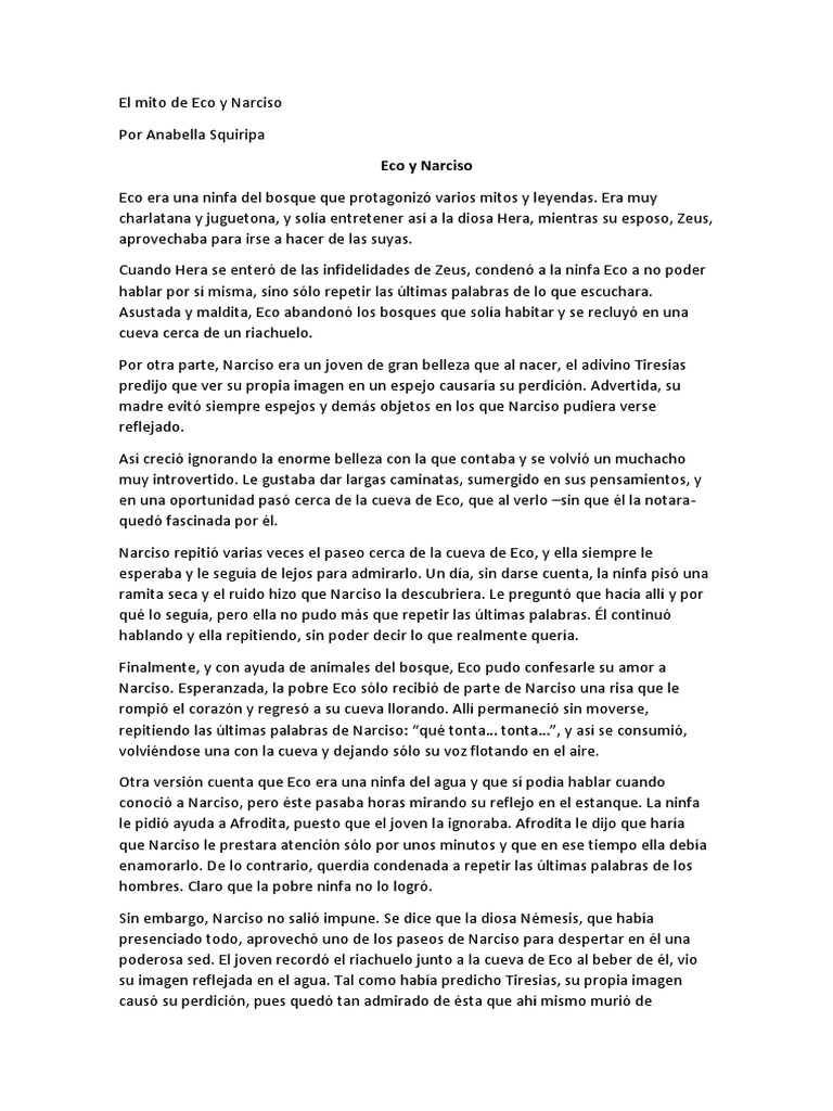 El Mito De Eco Y Narciso Pdf