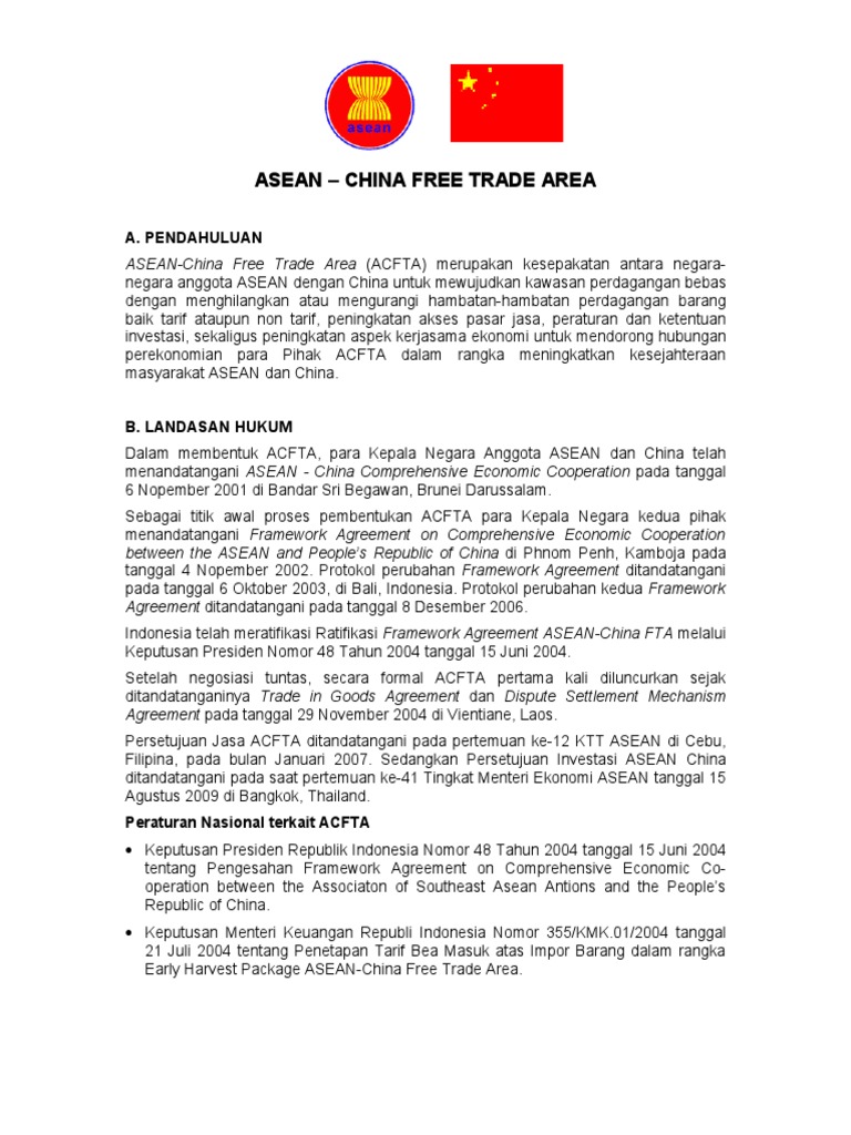 ASEAN - China FTA PDF | PDF