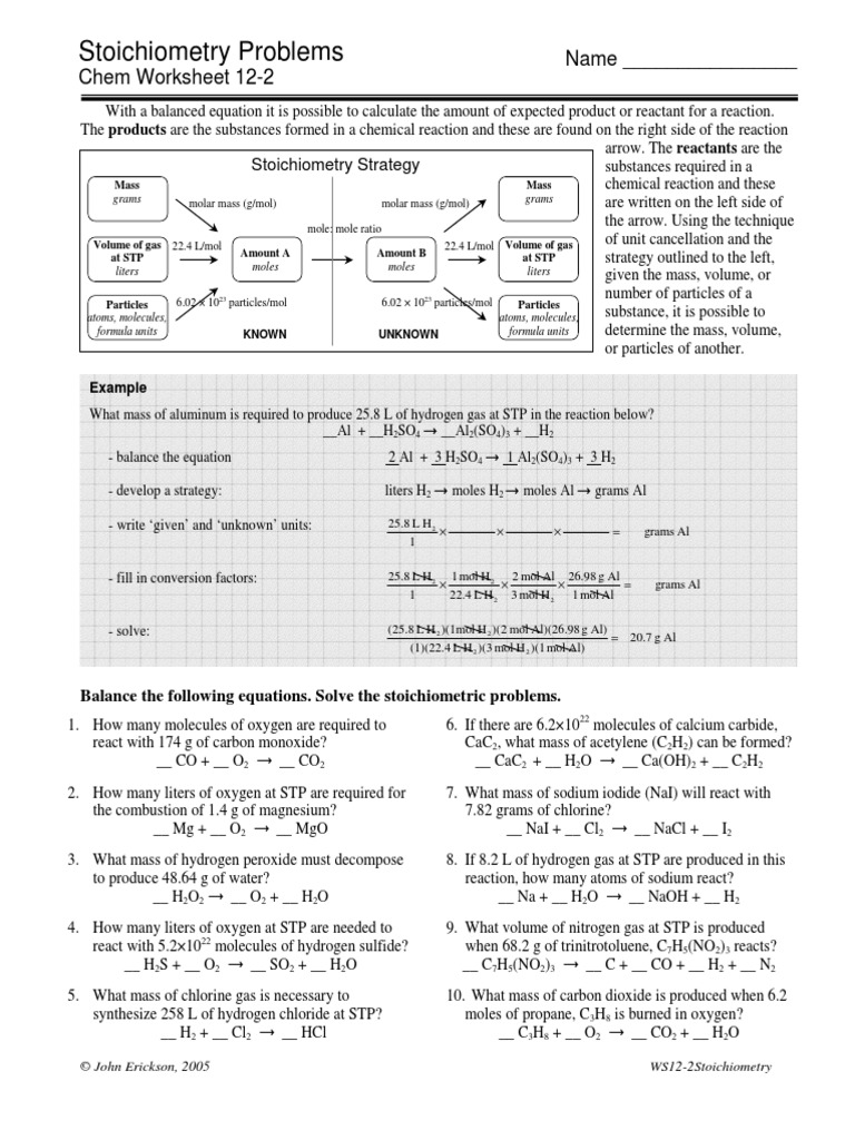 12 2stoichiometry Pdf Mole Unit Stoichiometry