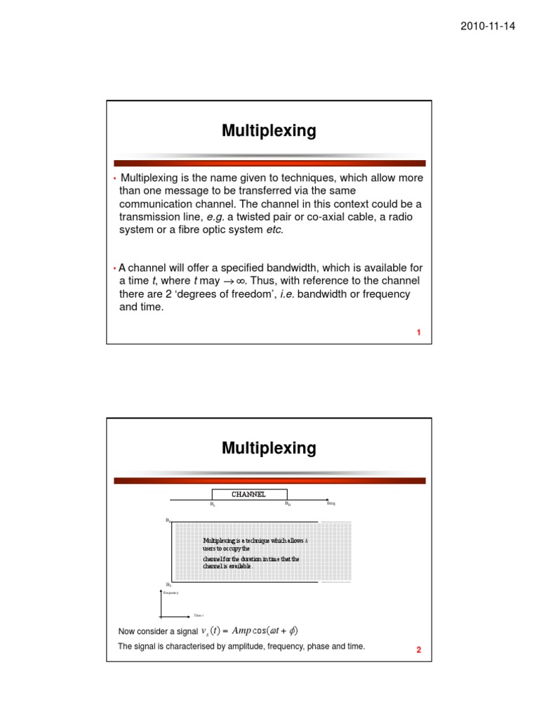 Multiplexing: VT Amp T | PDF | Multiplexing | Modulation