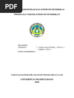Makalah Adm Proses Dan Teknik Supervisi Pendidikan Docx