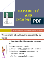 Capability AND Incapability: Can, Could, Be Able To Capable, Can Not, Could Not