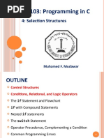 ICS103: Programming in C: 4: Selection Structures