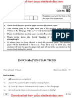CBSE Class 12 Informatics Practices Question Paper Solved 2019 PDF