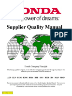 Supplier Quality Manual: Honda Company Principle