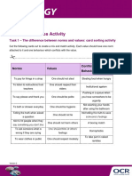 Lesson Element Norms and Values Activity