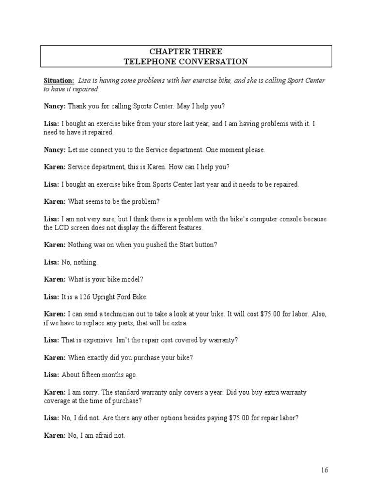 Dialogue - Telephone Conversation - 2persons PDF | PDF