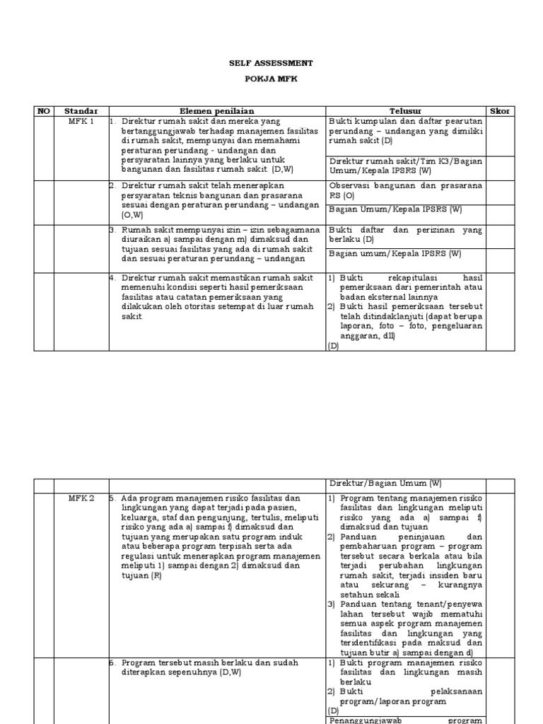 Self Assessment | PDF
