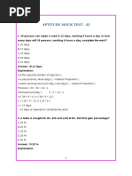 Aptitude Mock Test - 62