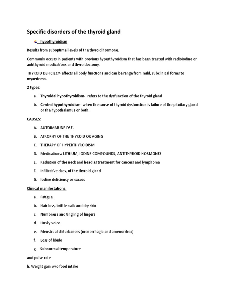 Thyroid Disorders Overview | PDF | Hyperthyroidism | Thyroid