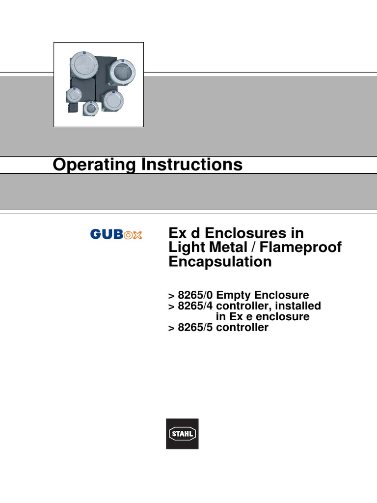 Ex d Flameproof Enclosure Operating Guide | PDF | Insulator ...