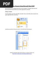 Create Resume Word 2007