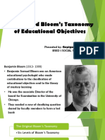 Bloom's Revised Taxonomy of Educational Objectives