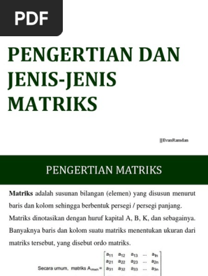 12 Pengertian Dan Jenis Jenis Matriks