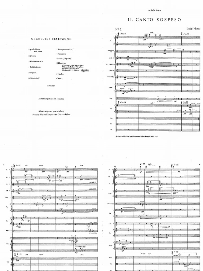 Nono, Luigi - Il Canto Sospeso (Full Score) PDF | PDF