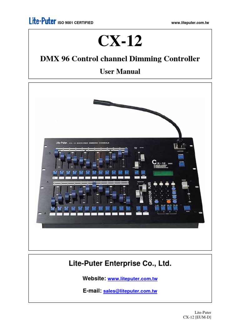 CX-12 DMX Dimming Controller Manual | PDF | Electrical Engineering