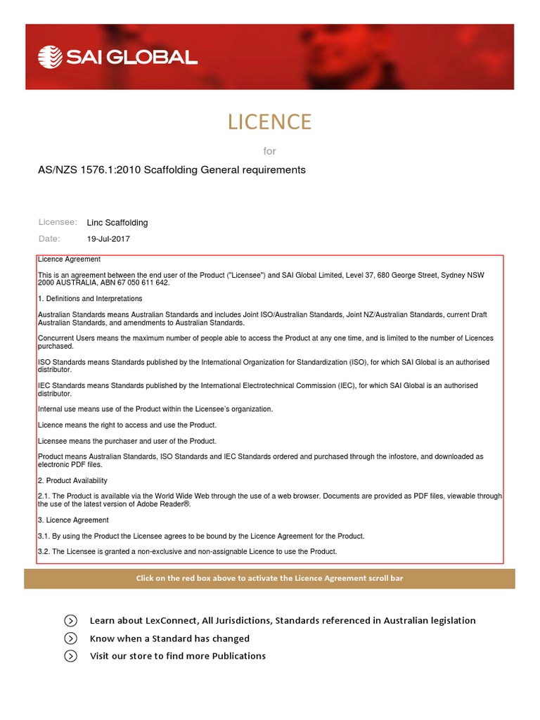 ASNZS1576 Scaffolding+General+Requirements | PDF | Scaffolding | License