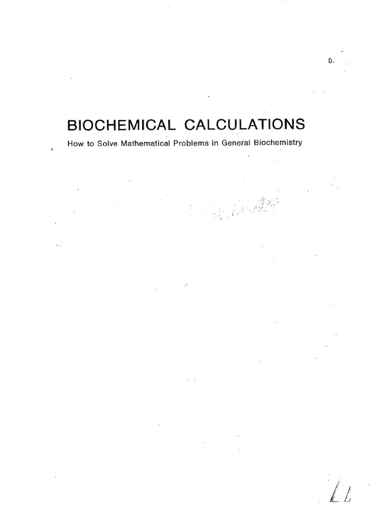 Biochemical Calculations | PDF