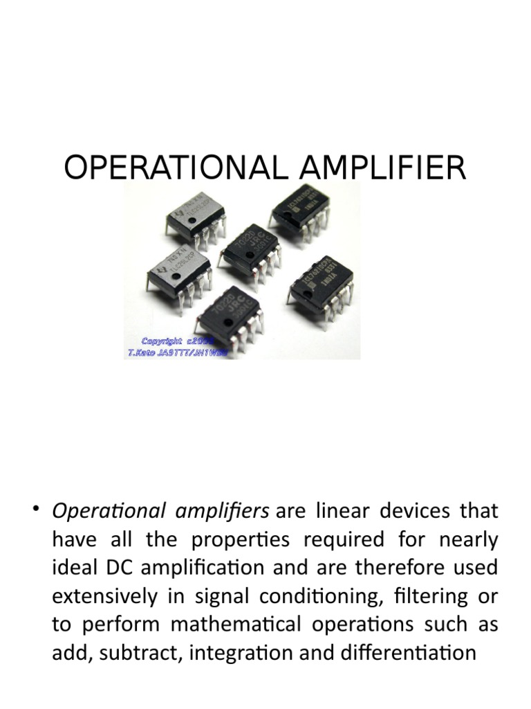 Op-Amp Basics and Functions | PDF | Operational Amplifier | Amplifier