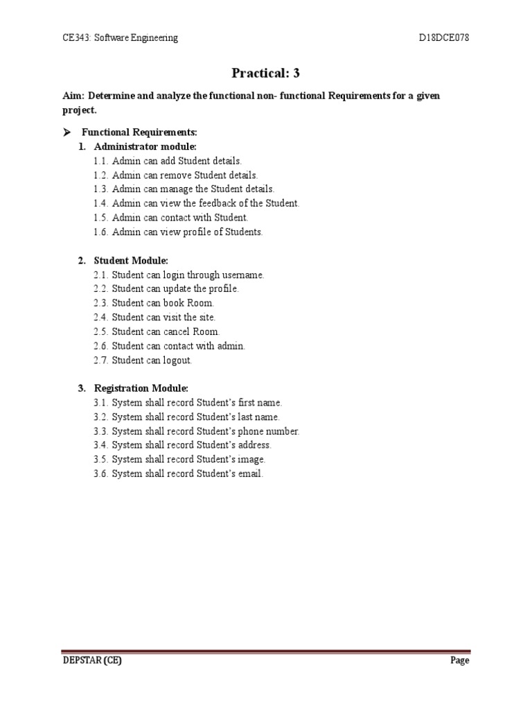 Hostel Management System Requirements | PDF | Databases | Specification ...