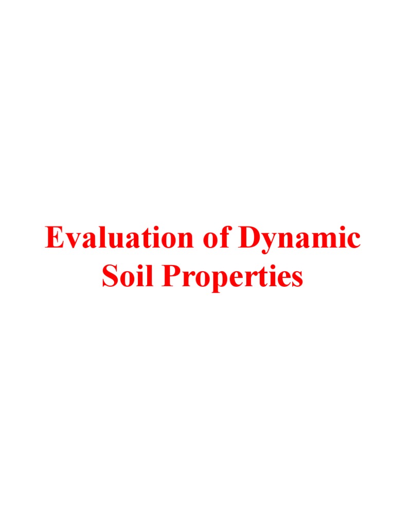 Dynamic Soil Properties Evaluation Guide | PDF | Resonance | Waves