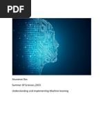 Anuranan Das Summer of Sciences, 2019. Understanding and Implementing Machine Learning