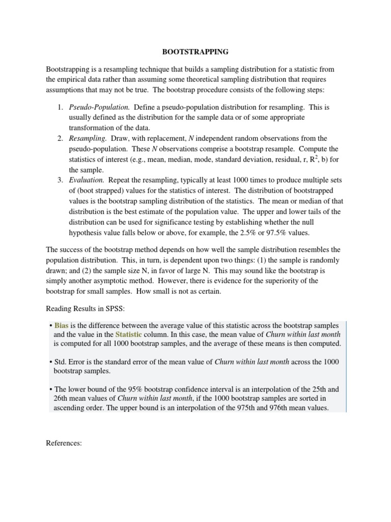Bootstrapping Bias Statistic PDF Bootstrapping (Statistics