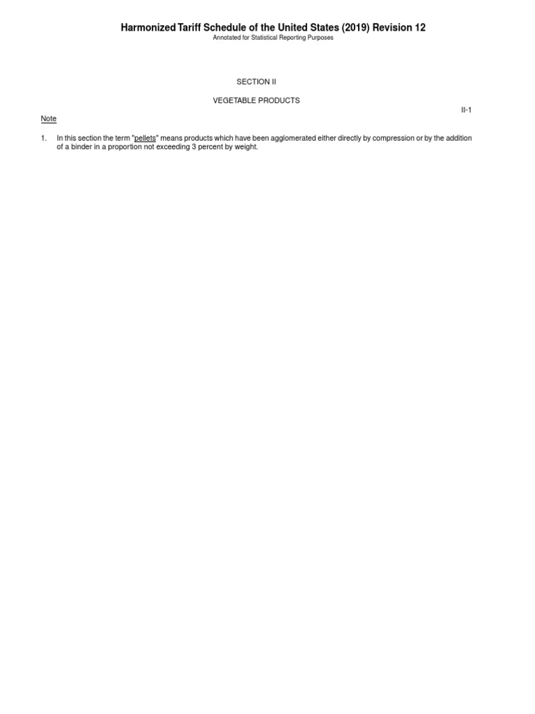 Harmonized Tariff Schedule of The United States (2019) Revision 12